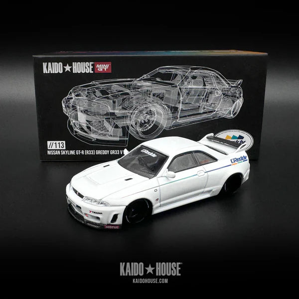 Nissan Skyline GT-R (R33) Greddy GR33 V1 - Kaido House x Mini GT 1/64 //113