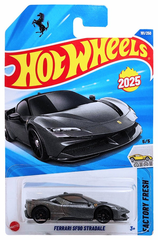 Hot Wheels Mainline Ferrari SF90 Gray + Protector Case