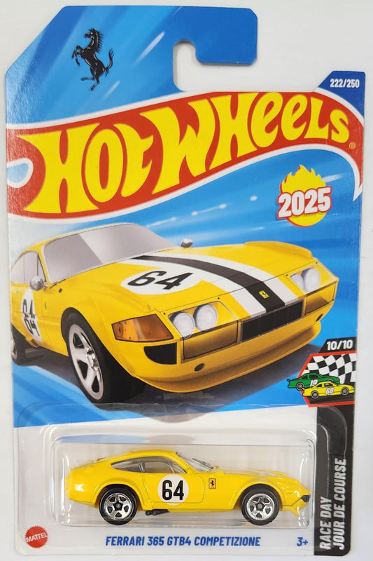 Hot Wheels Mainline Ferrari 365 GTB4 Compilation Yellow + Protector Case